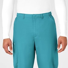 WINK Wonder WORK Men's Cargo Scrub Pant, Teal Blue, Size XL
