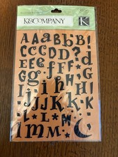 K Company Halloween Scrapbooking Stickers - Halloween Glitter Alphabet - NIP