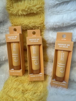 3-e.l.f. Squeeze Me Lip Balm Moisturizing PEACH Orange Kiss Of Color 0.21oz each
