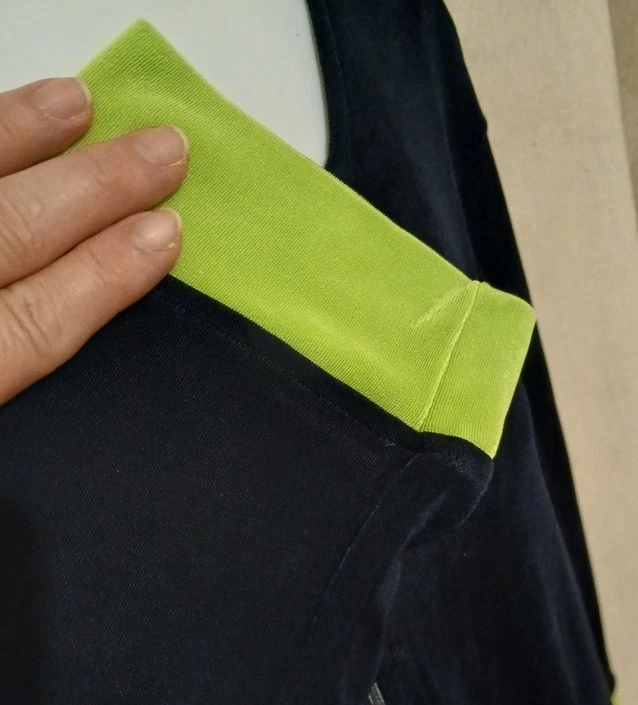 Chaqueta Citiknits QVC A70375 Informal Viaje Azul Marino Verde Neón Grande Foto 3 de 4