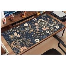 Large Extended Desk Mouse Pad with Vintage Floral Botanical Pattern 23.6" x 11.8