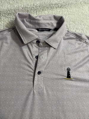 Cutter & Buck Men's Golf Pike Double Dot Polo Shirt Tour Pink Large BRANDED