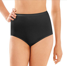 Bali Womens Black Full Cut Fit Cotton Brief SZ M NWOT