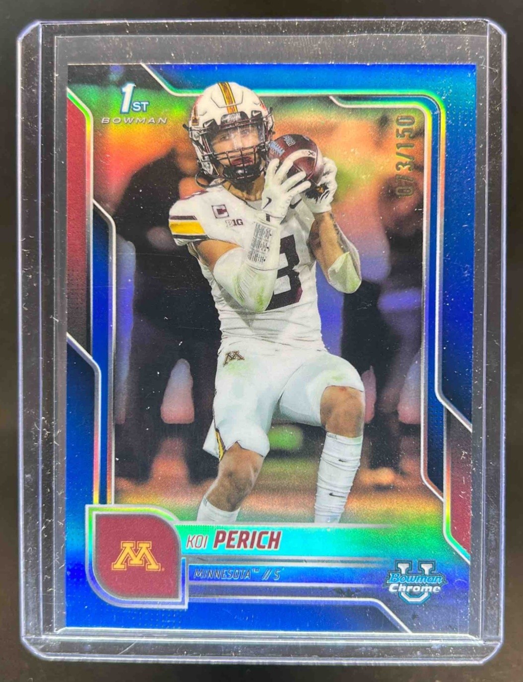 2025 Bowman Chrome U Koi Perich 1st Prospect Blue Refractor #73/150