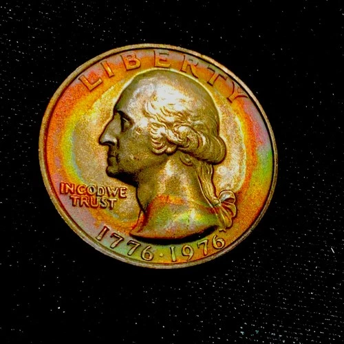 COLLECTIBLE TONED -1976- P - WASHINGTON QUARTER - 40% Silver - BU - TONING COIN