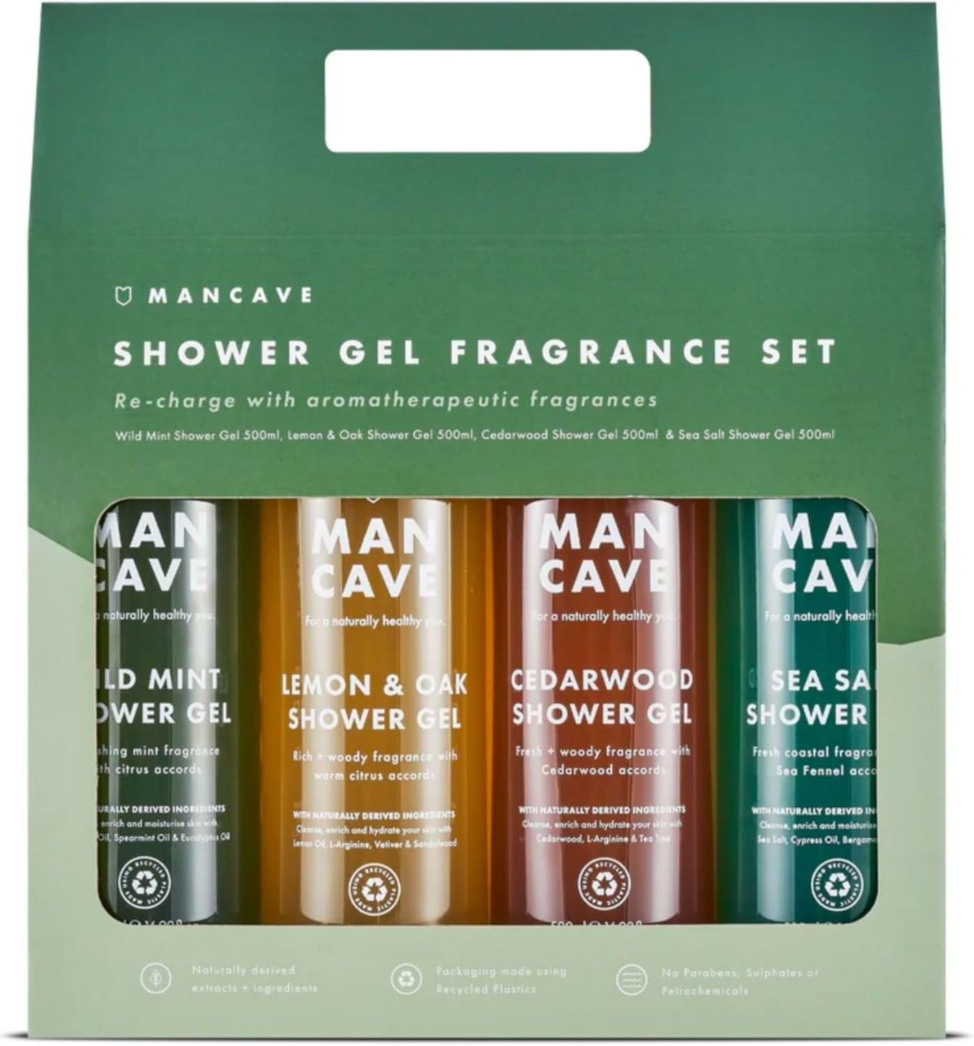 Idée cadeau hommes de gels douche naturels parfumés en lot de 3
