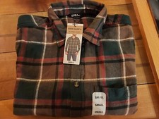 Eddie Bauer Shirt Men  s Mocha Overland Plaid Flannel Button Up - Small, New