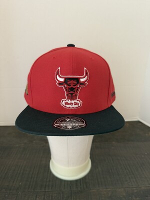 Mitchell & Ness Chicago Bulls Fitted Hat Size 7 5/8 Red Windy City NBA Finals 99