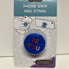 Universal Cell Phone Single Grip And Stand- Blue- Be You- NEW