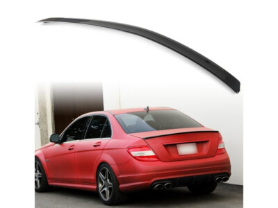 4D Carbon Fiber Look ABS Trunk Spoiler For Mercedes Benz W204 Sedan A Style