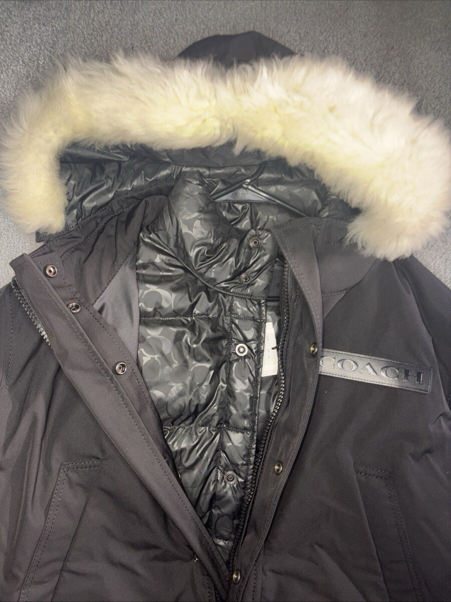 Coach 3 In 1 Men's Size X-Large Black Shearling Hooded Duck Coach 3 In 1 Men's Size X-Large Black Shearling Hooded Duck