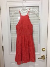 Xhilaration Women's Size Small Coral Dress RN#17730 w Lace Loverlay