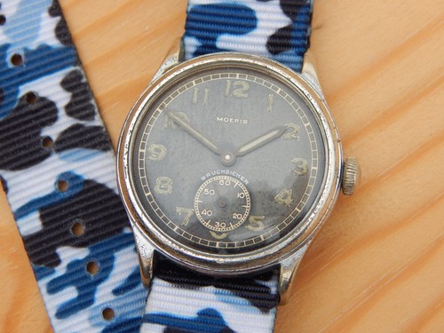 Vintage MOERIS BRUCHICHER DH WWII Germany Military Armbanduhr cal. 10 1/2 - Bild 4 von 20