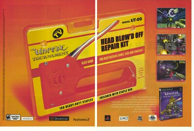 Unreal Tournament Print Ad/Poster Art Playstation 2 PS2 Sega Dreamcast (B)