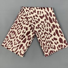 HAIDER ACKERMANN Beige Burgundy Metallic Animal Print Scarf