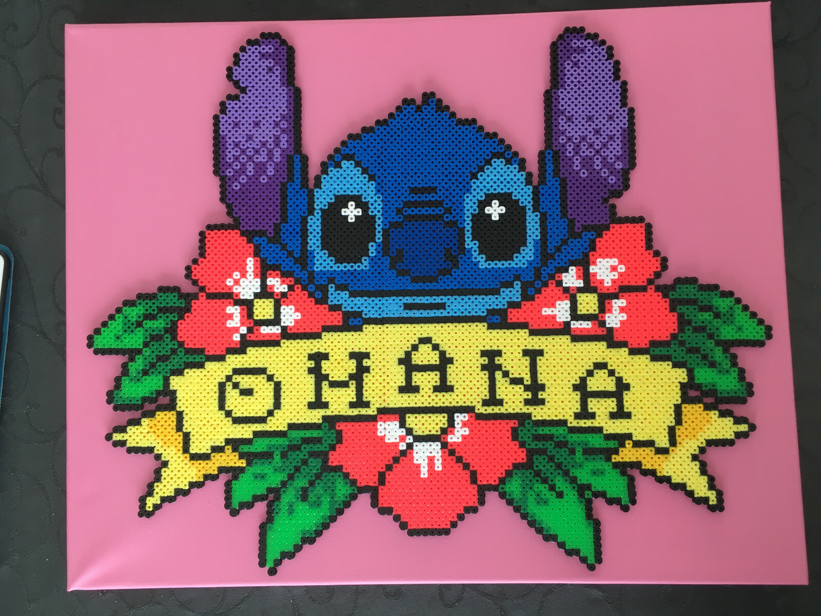 Pixel Art Stitch Ohana en perles à repasser idée cadeau anniversaire