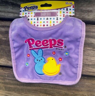 DAN DEE SUPER SOFT PEEPS PURPLE BIB NEW