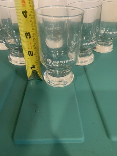 Vntg Eastern Airlines Footed Drink Glasses First Class Set Of 6 Bar Set New RARE - Picture 13 of 24