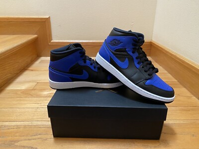 NEW Nike Air Jordan Mid Hyper Royal Black 554724 077 Men's Size