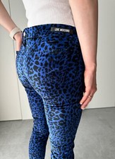 Women's Love MOSCHINO Velour Leopard Pants Trousers RARE Size 27 made in ITALY