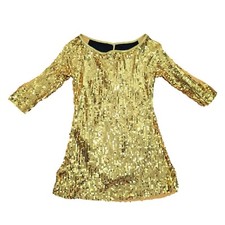 Weissman LAST DANCE Girls XLC Dress Gold Sequin Dance Costume 3/4 Sleeve 8962