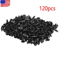 120pc Clips for Hole Plastic Rivets Retainer Fender Bumper Push Pin Fastener 8mm