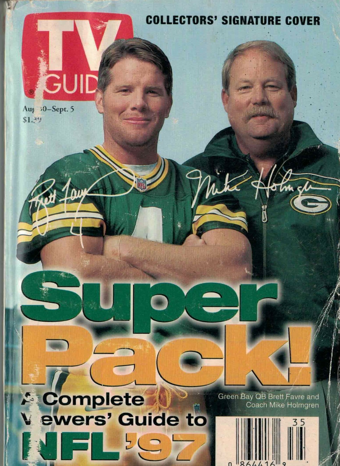 Aug 30 Sept 5 1997 TV Guide Green Bay Packer's Brett Favre Mike