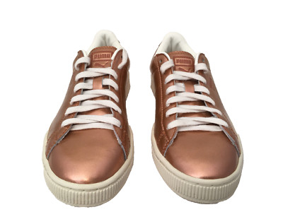 Puma 363192 01 Men's Copper Metallic White Basket Classic Citi Sneaker Size 7.5