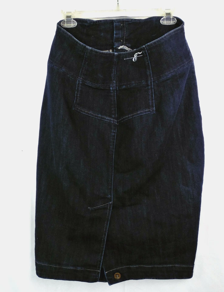 Earnest Sewn Blue Stretch Denim High-Waisted Maya Straight Pencil Skirt 32 - Imagem 3 de 3
