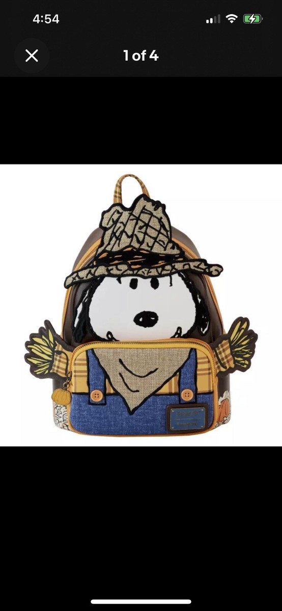 【Lounge Fly】Peanuts Snoopy Scarecrow Cosplay Mini Backpack Loungefly Mini Backpack Peanuts Snoopy Scarecrow Cosplay