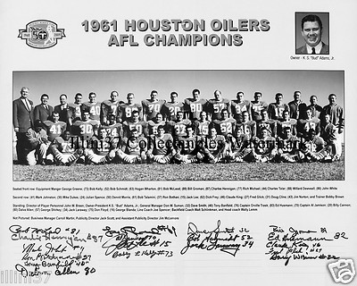 1961 HOUSTON OILERS AFL CHAMPIONS 8X10 TEAM PHOTO PICTURE BLANDA BILLY CANNON