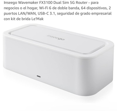 Inseego Wavemaker FX3100 Dual-Band Wi-Fi 6, 64 Devices, 2X LAN/WAN Ports - White