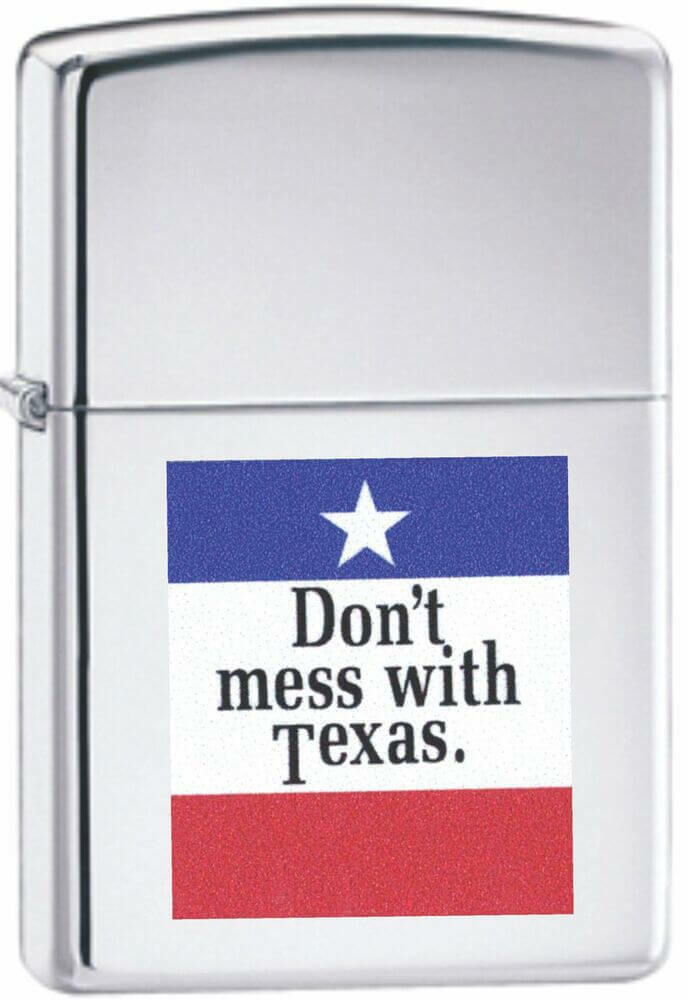 Don't Mess with Texas High Polish Chrome Zippo Lighter