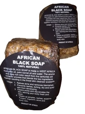 100% All Natural Unrefined African Black Soap, 1 lb. Ghana Alata soap 1lb