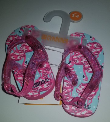 girls flamingo flip flops