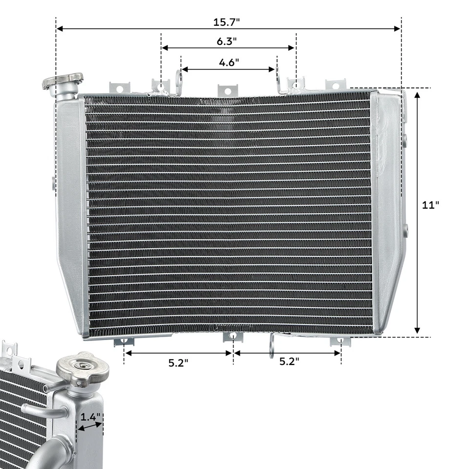 Radiator Cooler Cooling Fit For Kawasaki Ninja ZX10R ZX-10R 2004-2005 Aluminum - Image 3 of 4