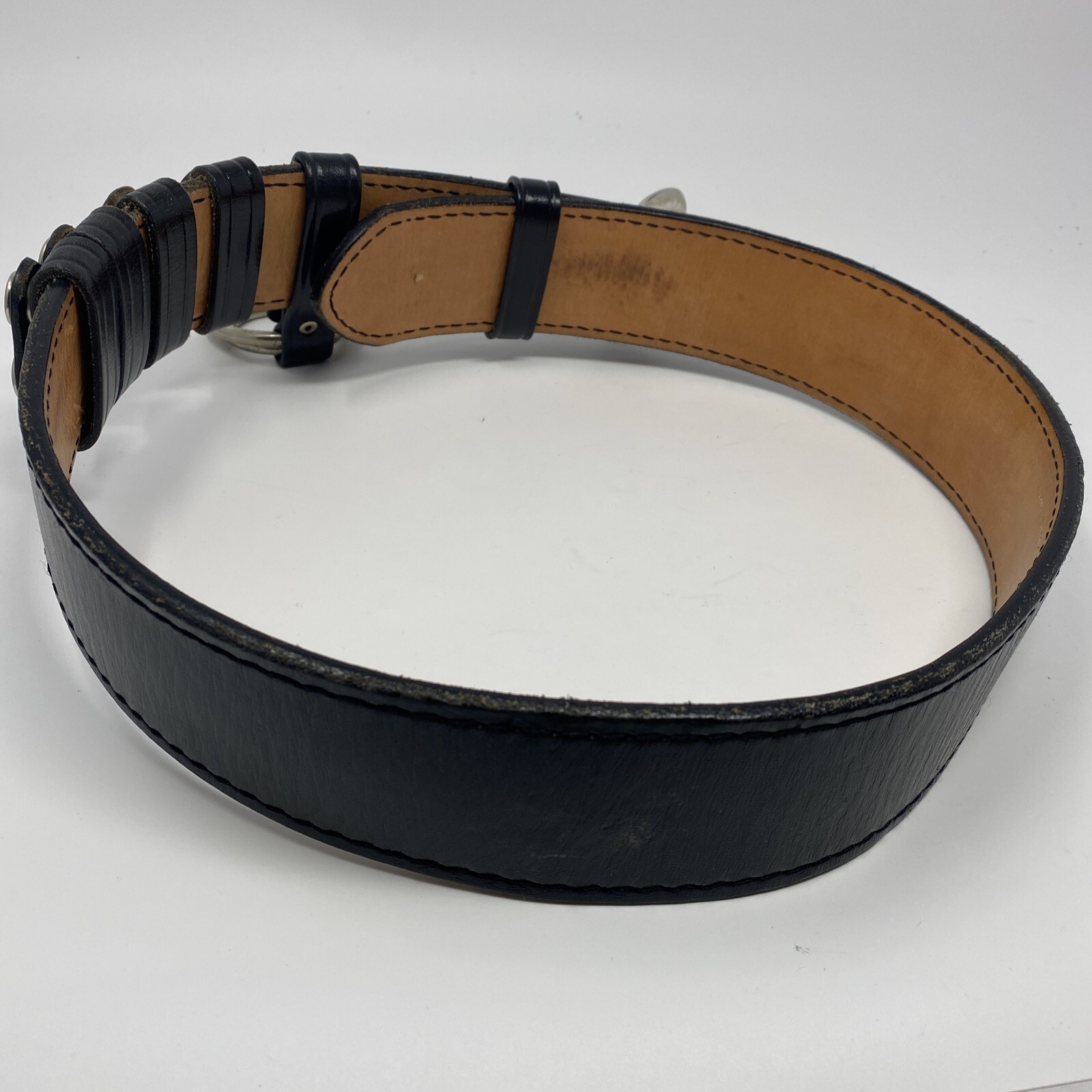 Dutyman 1111u Black Full Grain Leather Basketweave size 34 Service /Uniform Belt