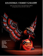 1979 AMERICAN INDIAN LELOOSKA FAMILY EXHIBIT AD RAVEN STEALING SUN EXHIBIT AD,