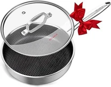 DELARLO Tri-Ply Hybrid Stainless Steel 10Inch  Assorted Material Types , Sizes 