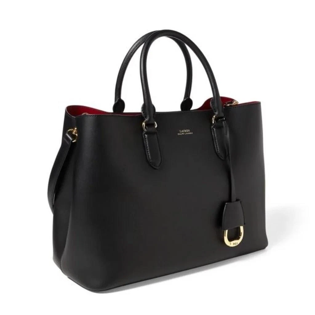 Women's Ralph Lauren Dryden Marcy Black Leather Satchel Tote