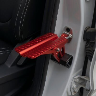 Rot Universal Auto Fuß mit Auflage stabil sicher Haken Fußhocker Tür Tritt SUV Camper