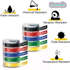 10PK Dymo 3D Embossing Label Tape 9mm for Dymo Organizer Xpress Label Maker 3/8"