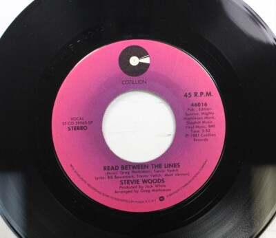 Soul 45 Stevie Woods - Read Between The Lines / Steal The Night On Cotillion