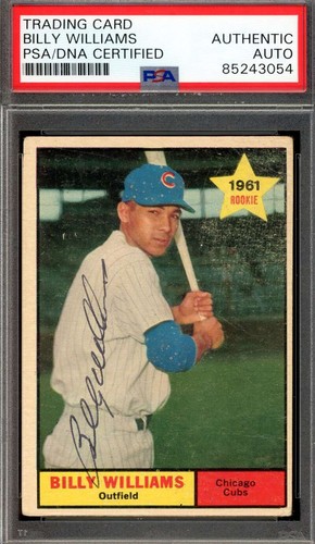 Billy Williams PSA DNA Vintage Signed 1961 Topps Rookie Autograph