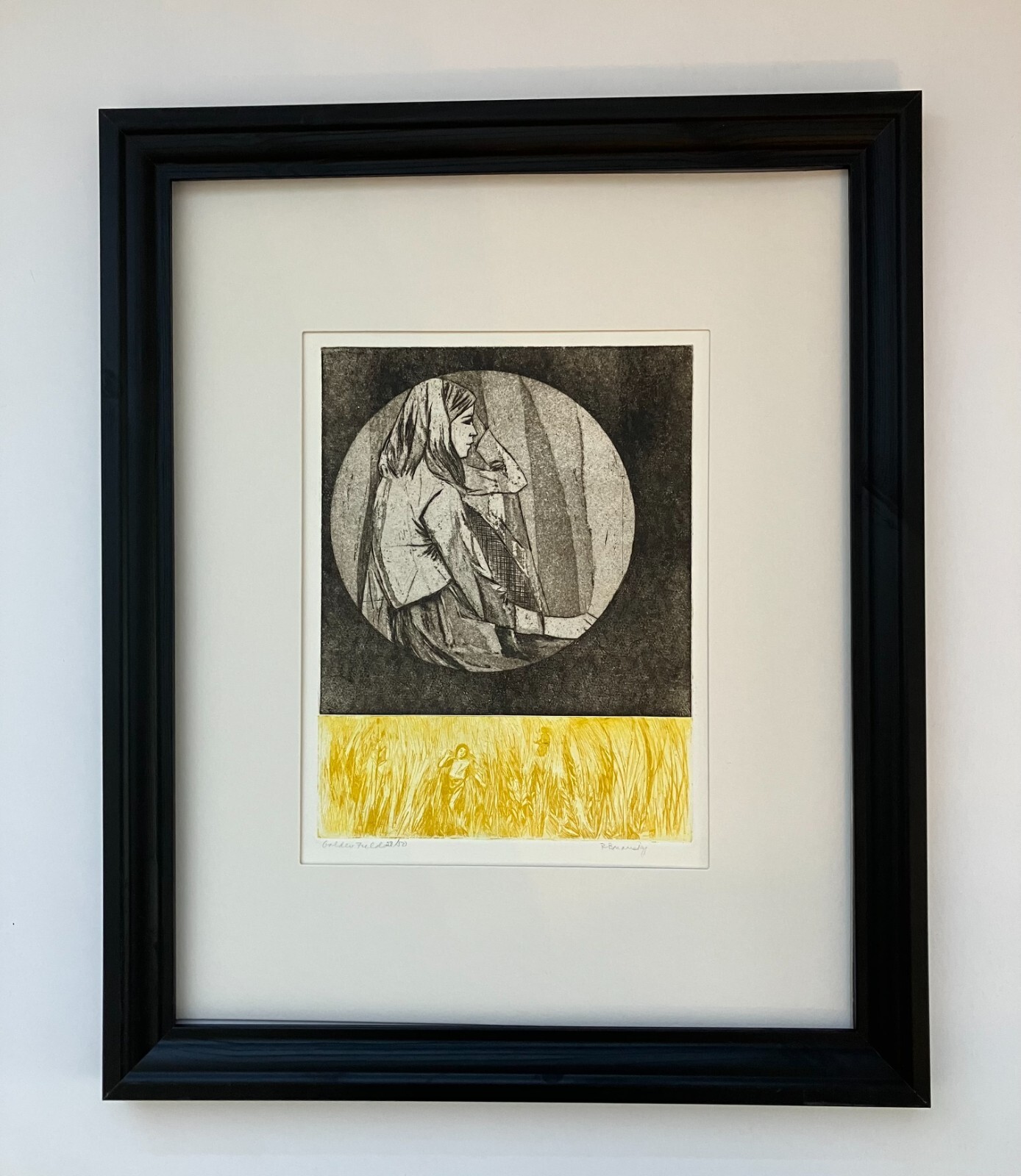 Limitededition etching by Canadian artist Rita Briansky, framed
