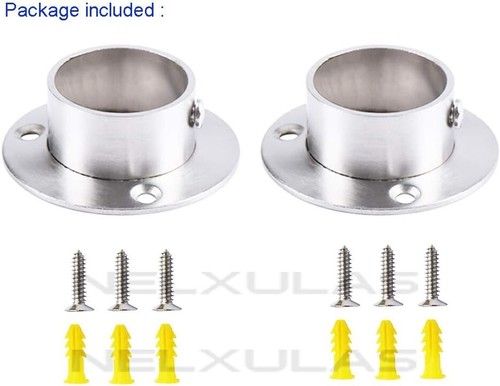 Edelstahl Schwerlast Schrankstangenhalter, Duschvorhangstange Endstützen 2" - Bild 3 von 3