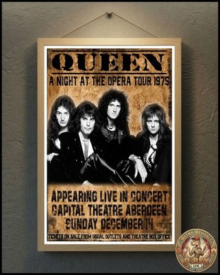 Queen 14-Dez-75 Aberdeen Capitol Theater Repro Tour Poster Live - 24''x16''