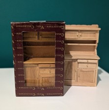 Vintage Victorian Dollhouse Furniture - Kitchen Cabinet and Bench - 1:12 Scale