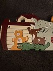 Vintage Noah's Ark A-Z Animal Parade Wooden Painted Puzzle Alphabet Bible — photo 1