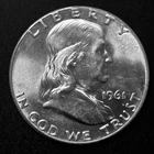 1961-P US Franklin Half 50c BU Unc 90% Silver